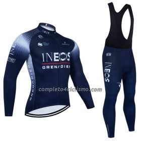 Completo Maglia ML + Pantaloncino con bretelle ML 2022 INEOS Grenadiers Blu Scuro
